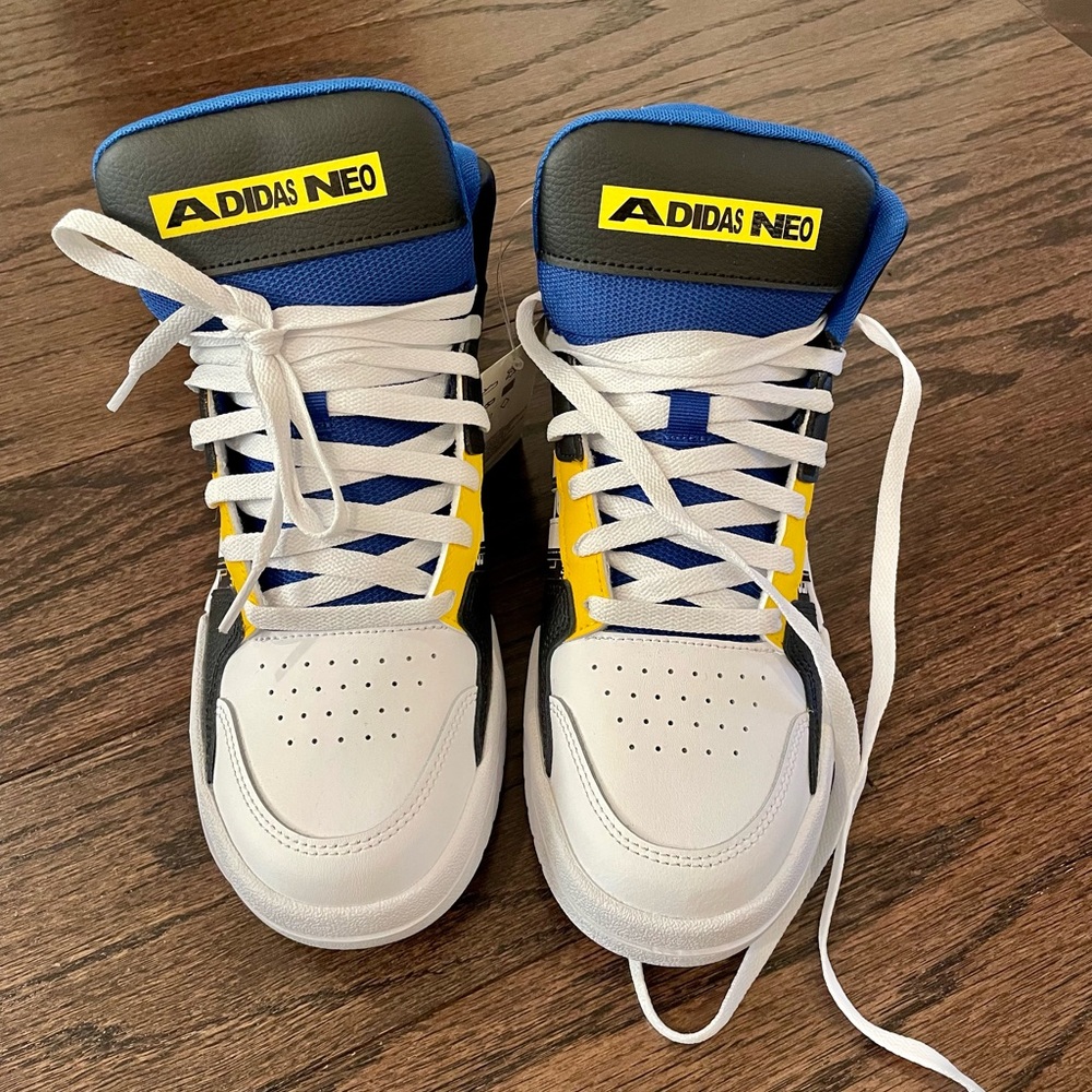 Adidas Entrap Mid Golden State Warriors GW5399 Blue Yellow Basketball Shoe Men 8